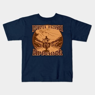 Papa Hash Apparel: Circle ride tan Kids T-Shirt